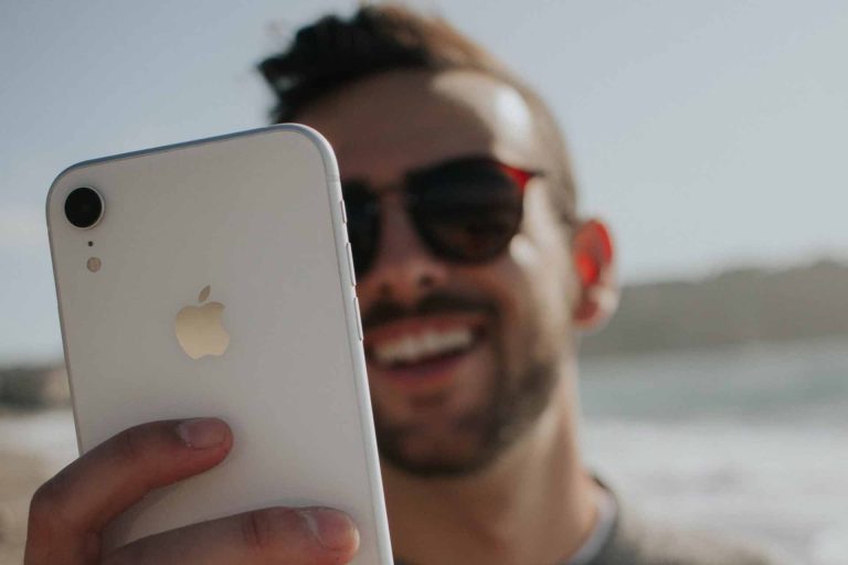 Man holding an iPhone