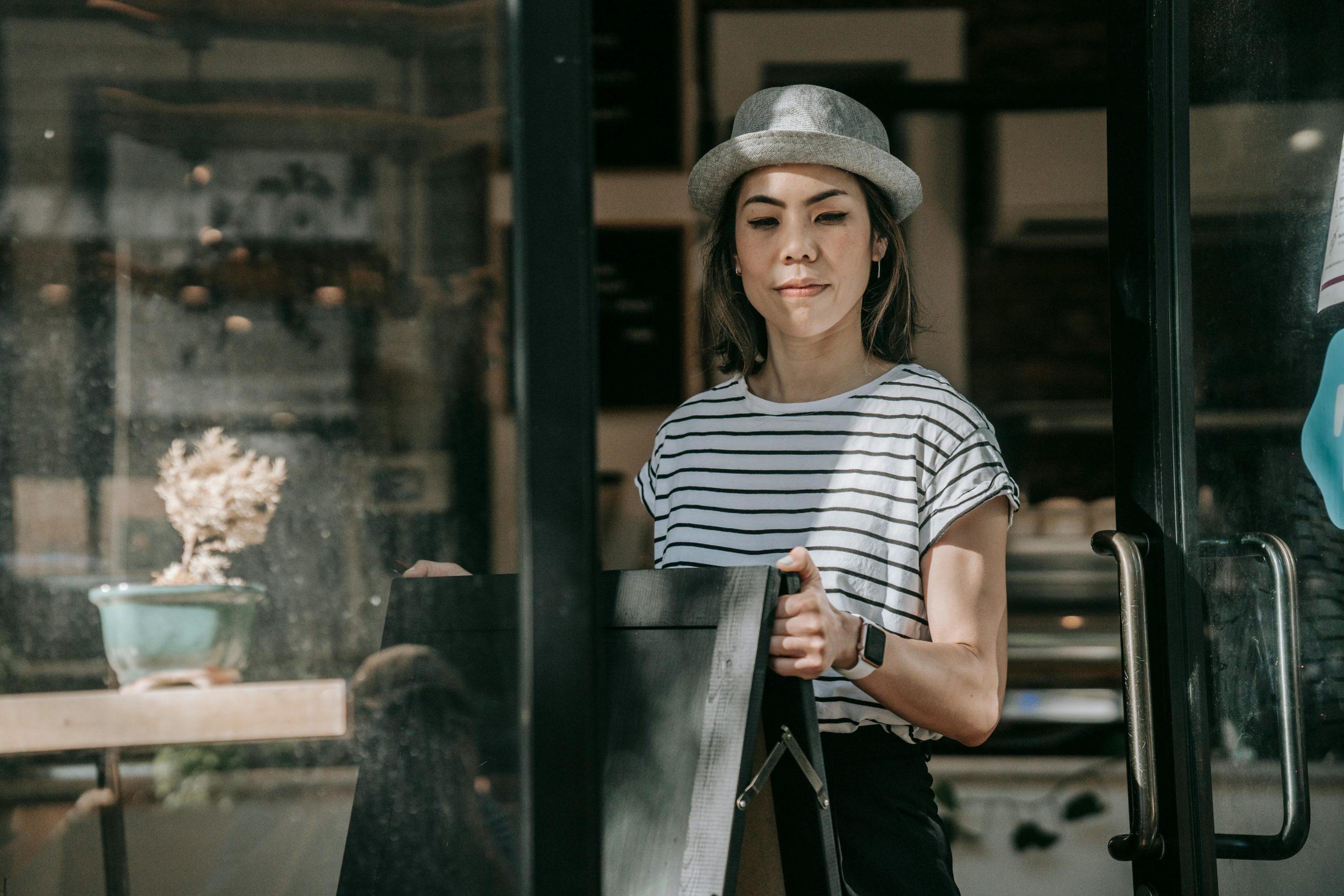 woman opening a business