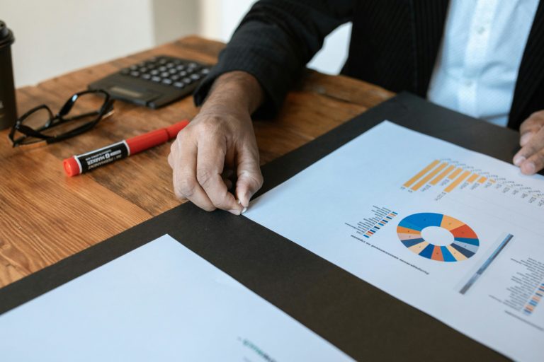 businessman reviewing market research data