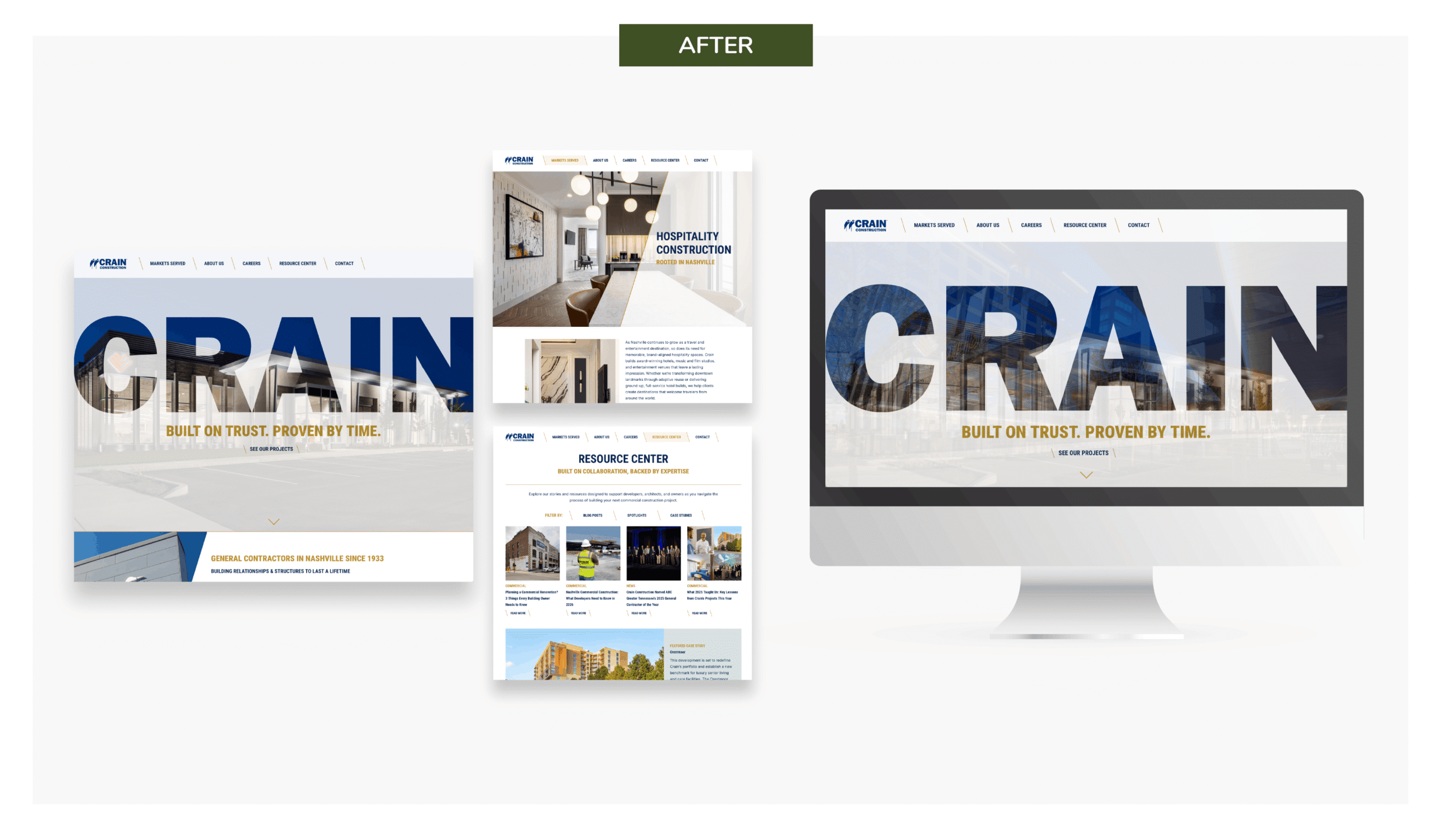 new crain construction website after redesign