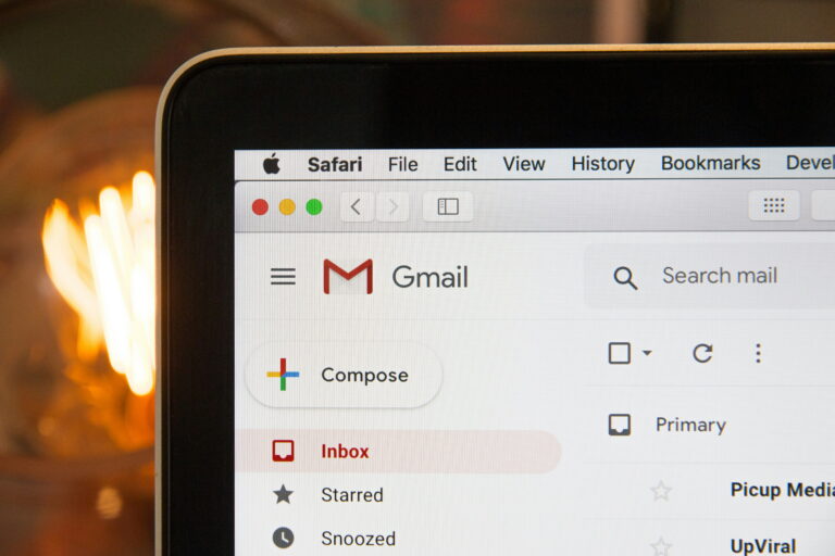 gmail window on laptop